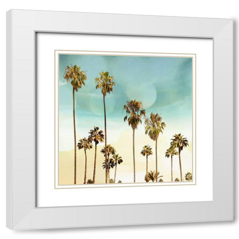 Beach Palms II White Modern Wood Framed Art Print with Double Matting by Davis, Devon