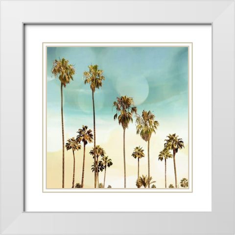 Beach Palms II White Modern Wood Framed Art Print with Double Matting by Davis, Devon