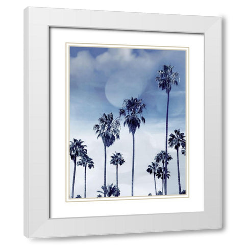 Beach Palms Indigo I White Modern Wood Framed Art Print with Double Matting by Davis, Devon