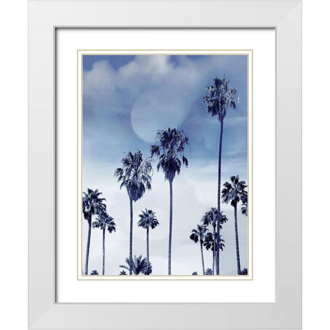 Beach Palms Indigo I White Modern Wood Framed Art Print with Double Matting by Davis, Devon