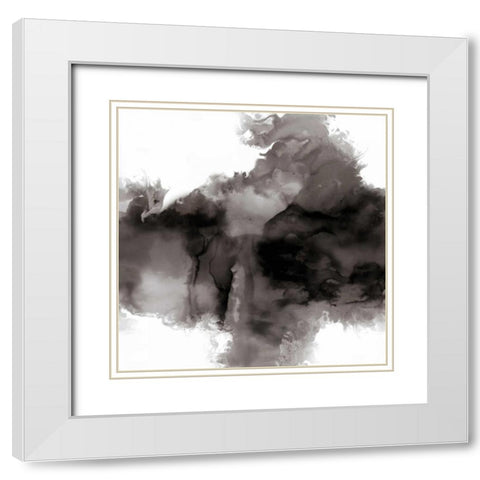 Derive Noir I White Modern Wood Framed Art Print with Double Matting by Hudson, Daniela