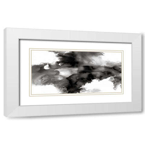 Movement Noir White Modern Wood Framed Art Print with Double Matting by Hudson, Daniela