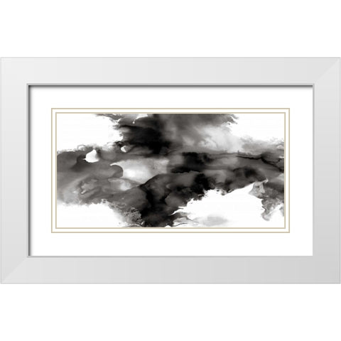 Movement Noir White Modern Wood Framed Art Print with Double Matting by Hudson, Daniela