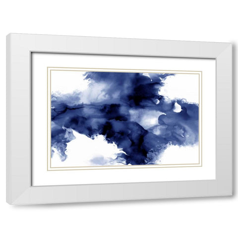Derive in Indigo I White Modern Wood Framed Art Print with Double Matting by Hudson, Daniela