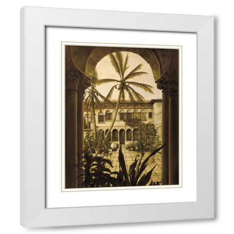 View to the Courtyard White Modern Wood Framed Art Print with Double Matting by Parks, David