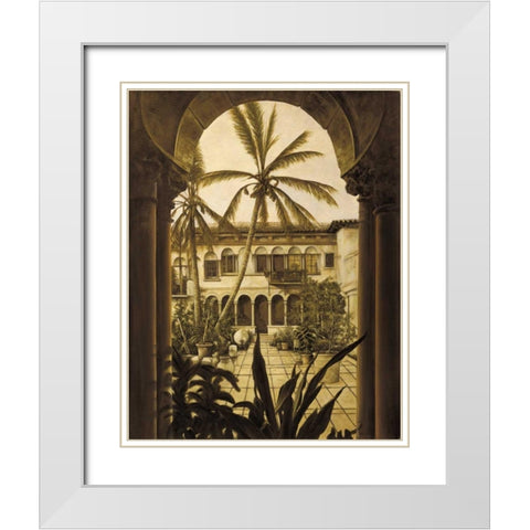 View to the Courtyard White Modern Wood Framed Art Print with Double Matting by Parks, David
