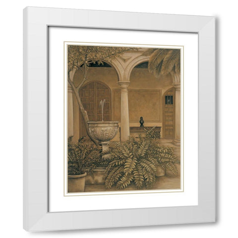 In the Courtyard White Modern Wood Framed Art Print with Double Matting by Parks, David