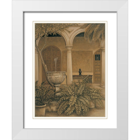 In the Courtyard White Modern Wood Framed Art Print with Double Matting by Parks, David