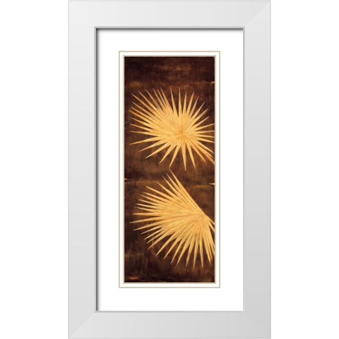 Fan Palm Triptych I White Modern Wood Framed Art Print with Double Matting by Parks, David
