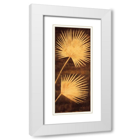 Fan Palm Triptych III White Modern Wood Framed Art Print with Double Matting by Parks, David