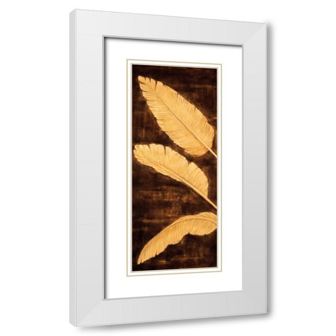 Tropical Palm Triptych I White Modern Wood Framed Art Print with Double Matting by Parks, David