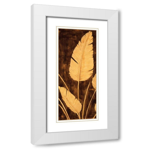 Tropical Palm Triptych II White Modern Wood Framed Art Print with Double Matting by Parks, David