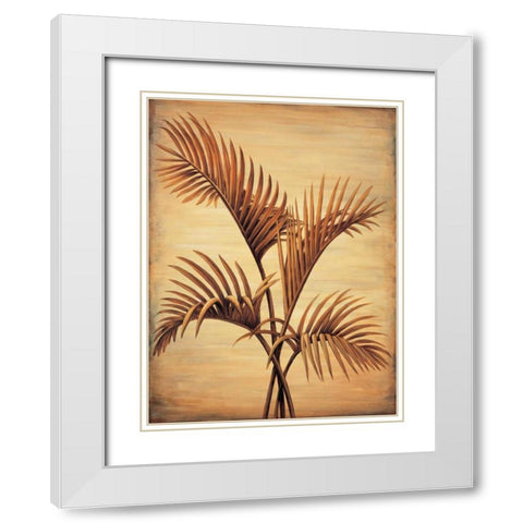 Treasured Palm I White Modern Wood Framed Art Print with Double Matting by Parks, David