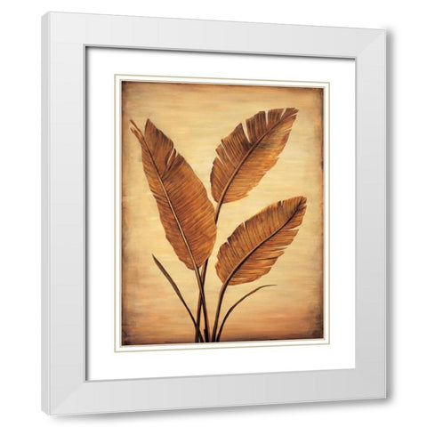 Treasured Palm II White Modern Wood Framed Art Print with Double Matting by Parks, David