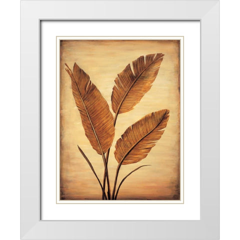 Treasured Palm II White Modern Wood Framed Art Print with Double Matting by Parks, David