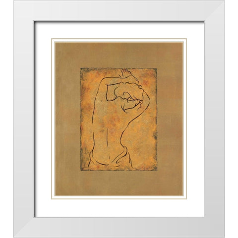 Etude de femme I White Modern Wood Framed Art Print with Double Matting by Bennion, Dan