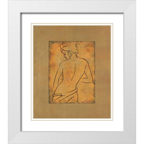 Etude de femme II White Modern Wood Framed Art Print with Double Matting by Bennion, Dan