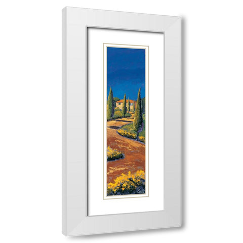 Strada sul poggio White Modern Wood Framed Art Print with Double Matting by Corallo, Daniela