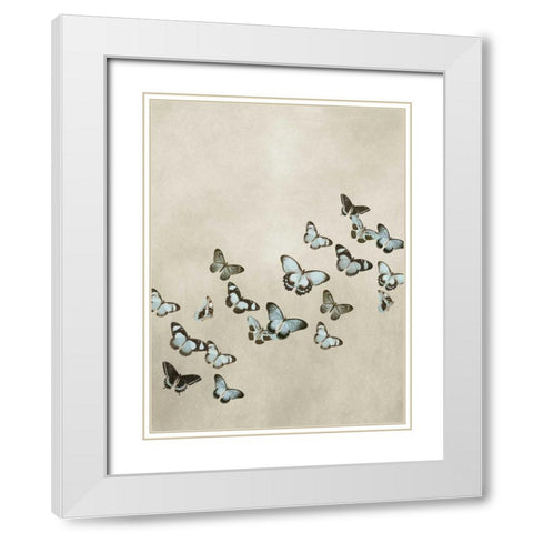Spring Flight I White Modern Wood Framed Art Print with Double Matting by Devellier, Deborah