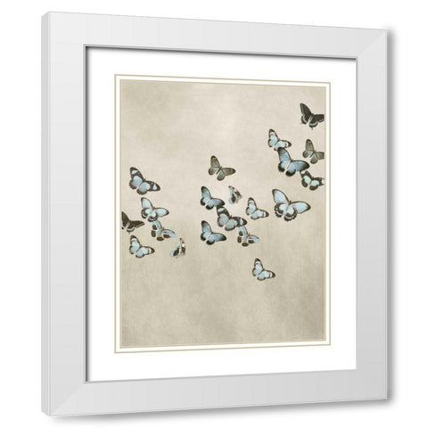 Spring Flight II White Modern Wood Framed Art Print with Double Matting by Devellier, Deborah