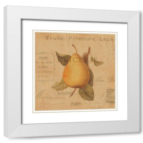 Poire White Modern Wood Framed Art Print with Double Matting by Devellier, Deborah