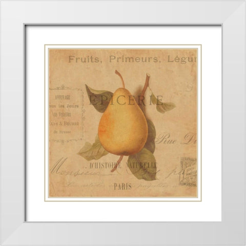 Poire White Modern Wood Framed Art Print with Double Matting by Devellier, Deborah