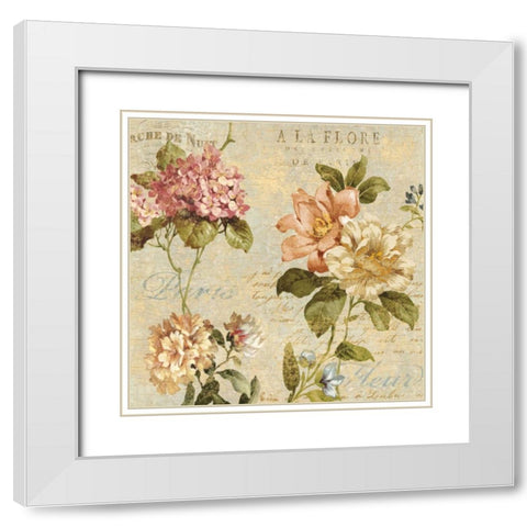 Fleur Paris I White Modern Wood Framed Art Print with Double Matting by Devellier, Deborah