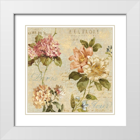 Fleur Paris I White Modern Wood Framed Art Print with Double Matting by Devellier, Deborah
