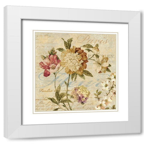 Fleur Paris II White Modern Wood Framed Art Print with Double Matting by Devellier, Deborah