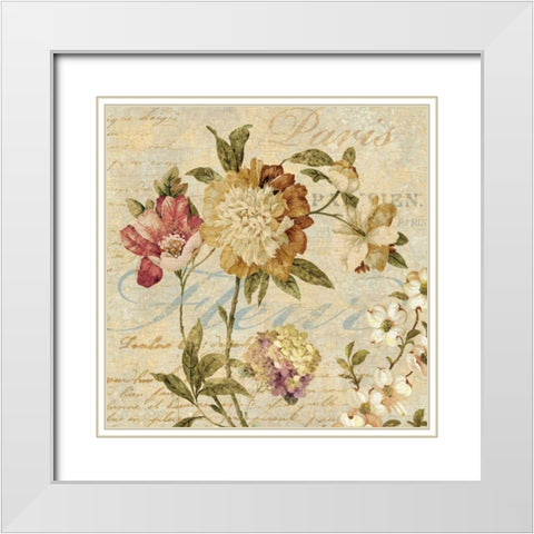 Fleur Paris II White Modern Wood Framed Art Print with Double Matting by Devellier, Deborah