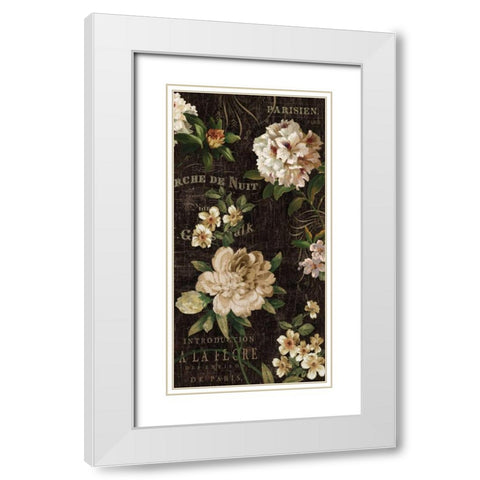 Fleurs Antique I White Modern Wood Framed Art Print with Double Matting by Devellier, Deborah