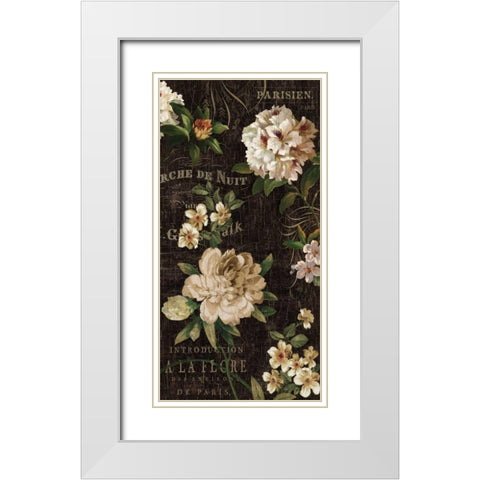 Fleurs Antique I White Modern Wood Framed Art Print with Double Matting by Devellier, Deborah