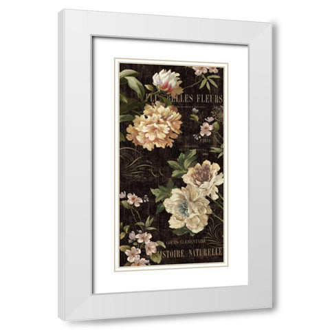 Fleurs Antique II White Modern Wood Framed Art Print with Double Matting by Devellier, Deborah