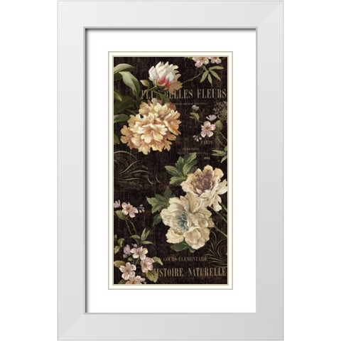 Fleurs Antique II White Modern Wood Framed Art Print with Double Matting by Devellier, Deborah