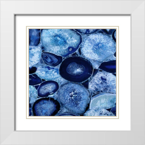 Agate in Blue I White Modern Wood Framed Art Print with Double Matting by Carson, Danielle