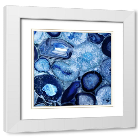 Agate in Blue II White Modern Wood Framed Art Print with Double Matting by Carson, Danielle