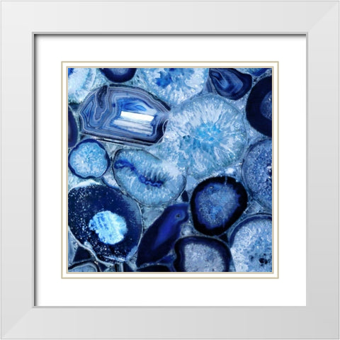 Agate in Blue II White Modern Wood Framed Art Print with Double Matting by Carson, Danielle