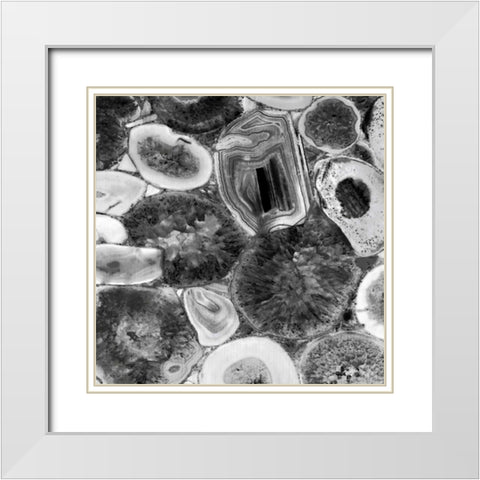 Agate in Grey I White Modern Wood Framed Art Print with Double Matting by Carson, Danielle