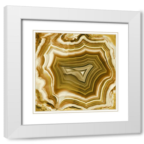 Agate in Amber White Modern Wood Framed Art Print with Double Matting by Carson, Danielle