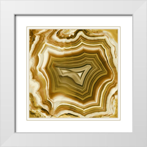 Agate in Amber White Modern Wood Framed Art Print with Double Matting by Carson, Danielle