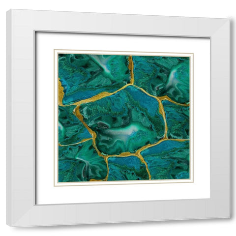 Malachite Accent White Modern Wood Framed Art Print with Double Matting by Carson, Danielle