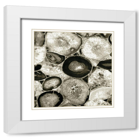 Agate in Pewter I White Modern Wood Framed Art Print with Double Matting by Carson, Danielle