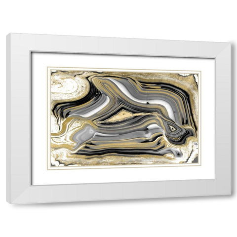 Elegant Agate I White Modern Wood Framed Art Print with Double Matting by Carson, Danielle
