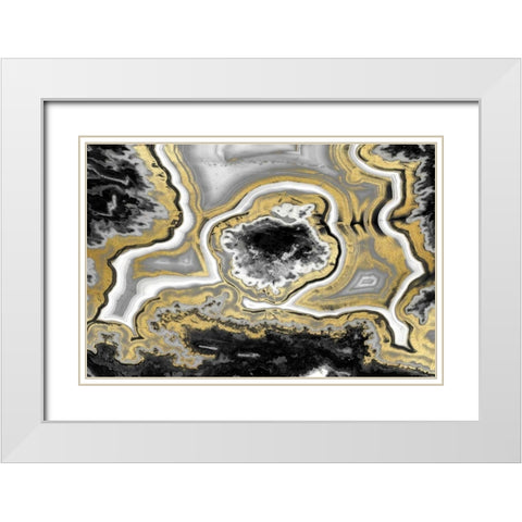 Elegant Agate II White Modern Wood Framed Art Print with Double Matting by Carson, Danielle
