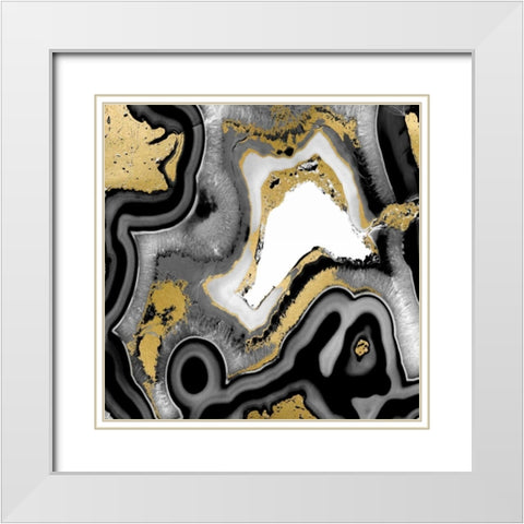 Agate Noir I White Modern Wood Framed Art Print with Double Matting by Carson, Danielle