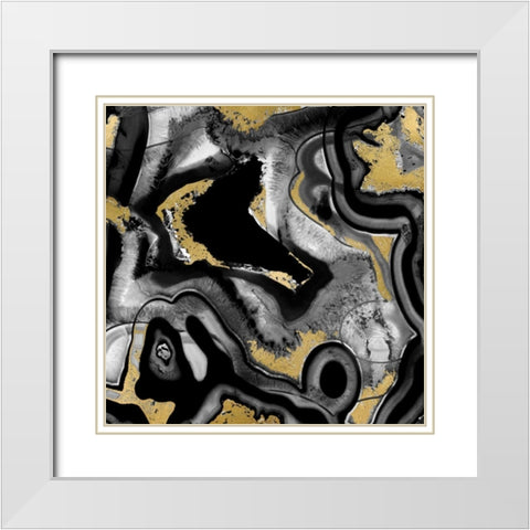 Agate Noir II White Modern Wood Framed Art Print with Double Matting by Carson, Danielle