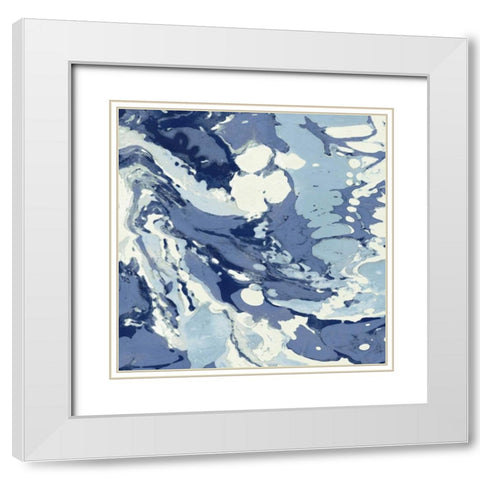 Marbleized II White Modern Wood Framed Art Print with Double Matting by Carson, Danielle