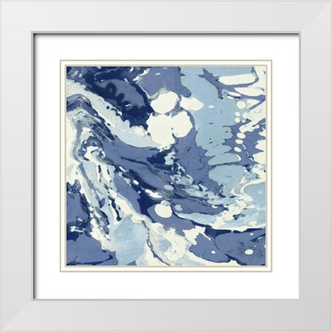 Marbleized II White Modern Wood Framed Art Print with Double Matting by Carson, Danielle