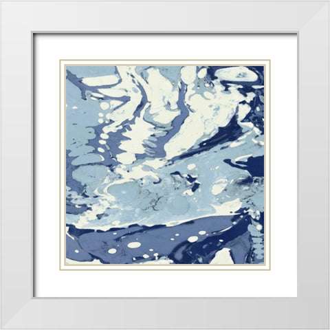 Marbleized III White Modern Wood Framed Art Print with Double Matting by Carson, Danielle