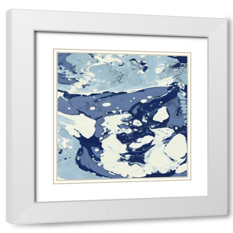 Marbleized IV White Modern Wood Framed Art Print with Double Matting by Carson, Danielle